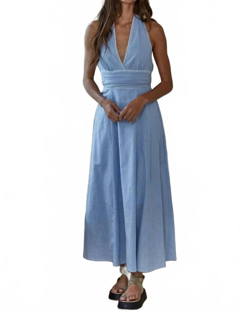 NEW BY TOGETHER halter dress in light blue